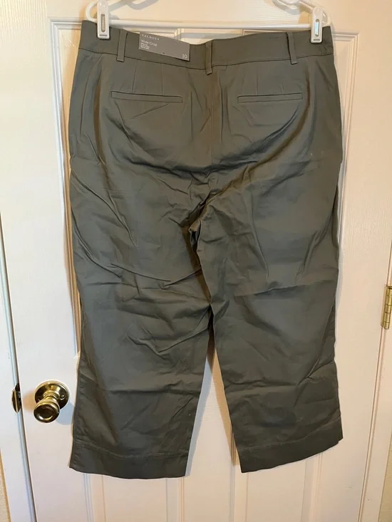 Talbots Olive Wide Crop Pants - Picture 8 of 9
